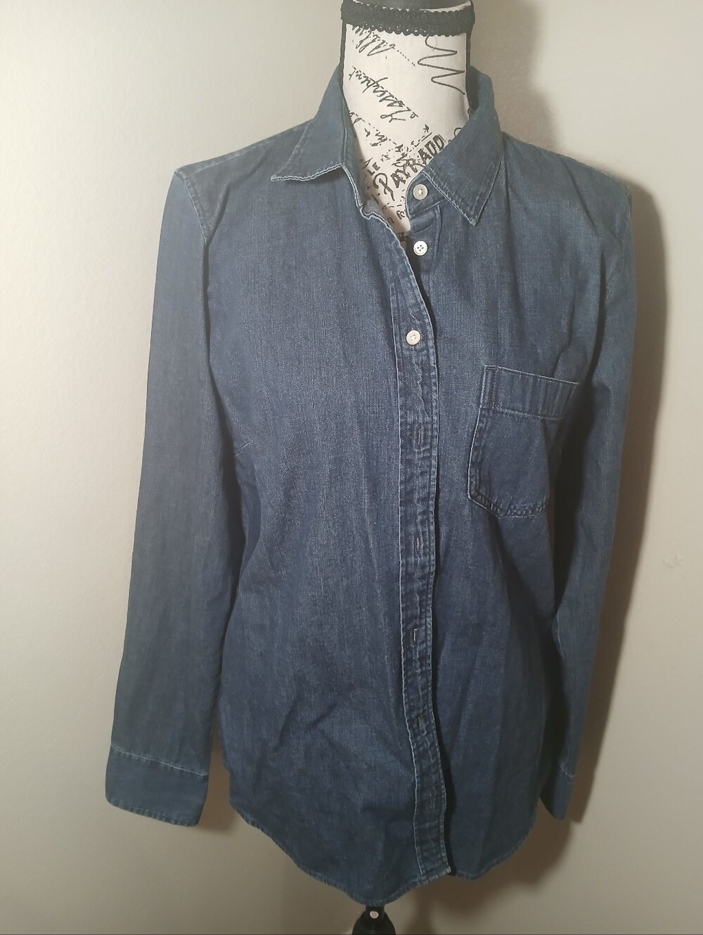 J. Crew Dark Blue Denim Button-Up Shirt